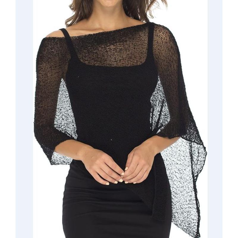 Summer Beach Tops, Women Knitwear Bikini Cover-up, Off Shoulder Irregular Triangle Hem Loose Pullover