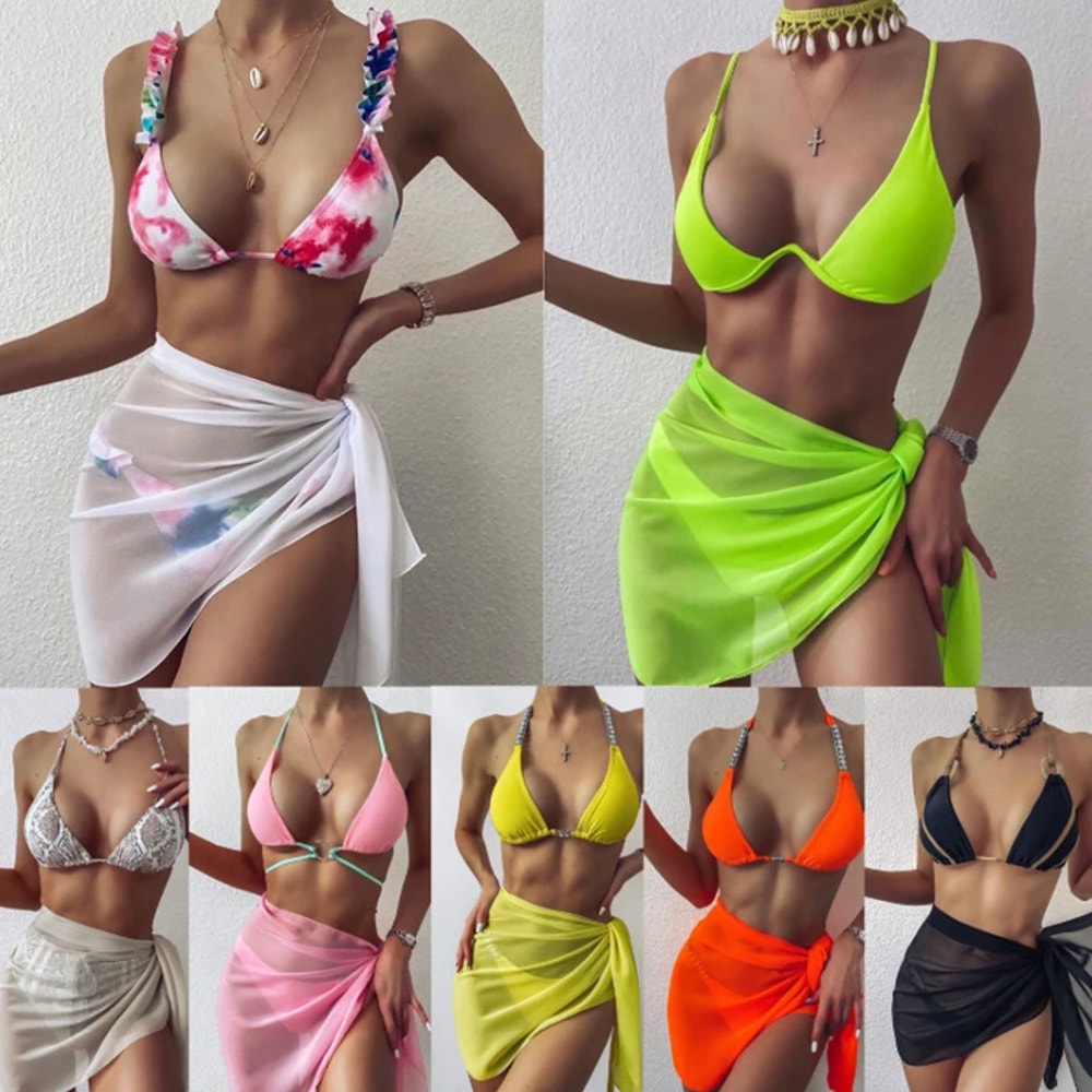 SeeThrough Scarf Cover Up Dress Chiffon Swimwear Wrap CoverUps For Women 3