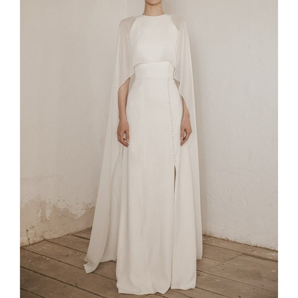 Long Party Tops, Solid Color Sheer Cover-ups Summer Holiday, O Neck Cape Blouse Female