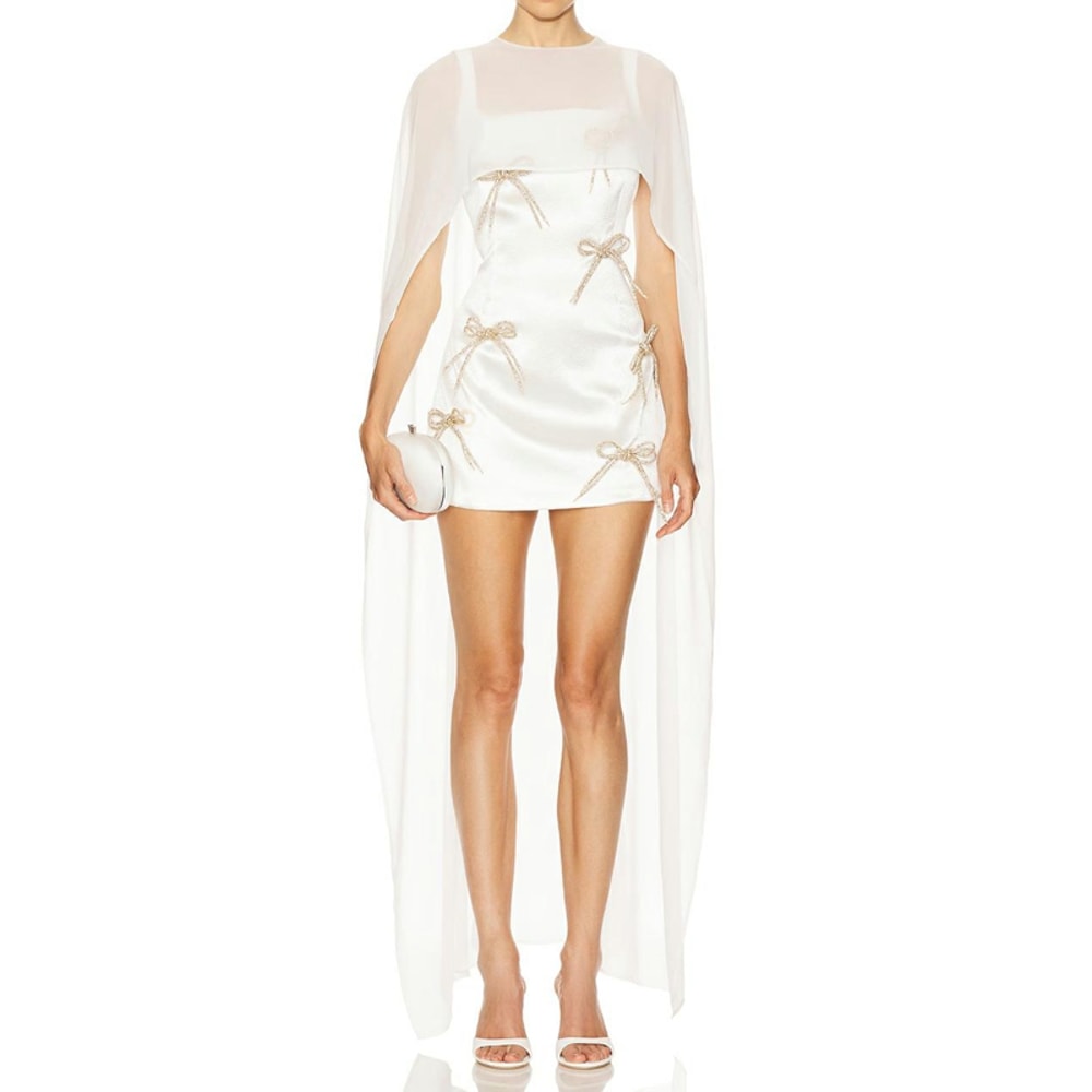 Summer Holiday Solid Color Sheer Cover-ups, Female O Neck Cape Blouse, Long Party Tops