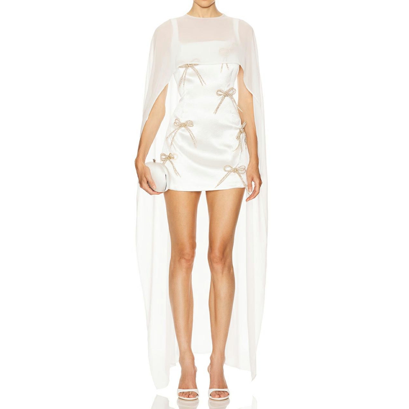 Summer Holiday Solid Color Sheer Cover-ups, Female O Neck Cape Blouse, Long Party Tops