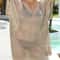 Ladies Hollow Out Dress Luxury Bikini Cover Up For Women Summer Khaki Beachwear Casual Bathing Suit 2