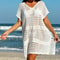 Summer Vacation Casual Loose Beachwear, Hollow Out Beach Bikini Cover-Ups Ladies, Sunscreen Smock