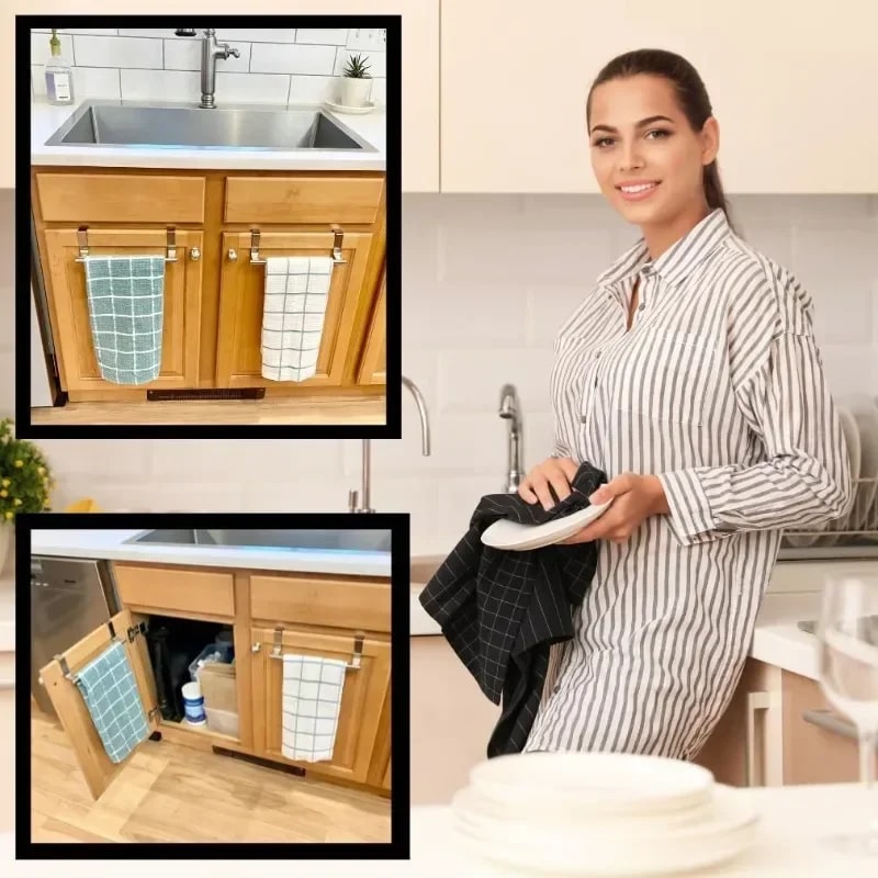 Bathroom And Kitchen Towel Storage Door Hanging Towel Rack Durable Spacesaving Design 3