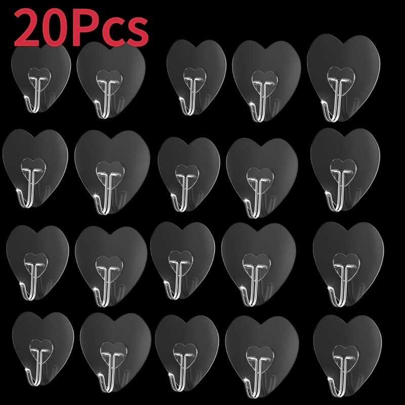 Stainless Steel MultiPurpose Hooks Transparent Strong Self Adhesive Hooks Storage Hanger For Kitche 7