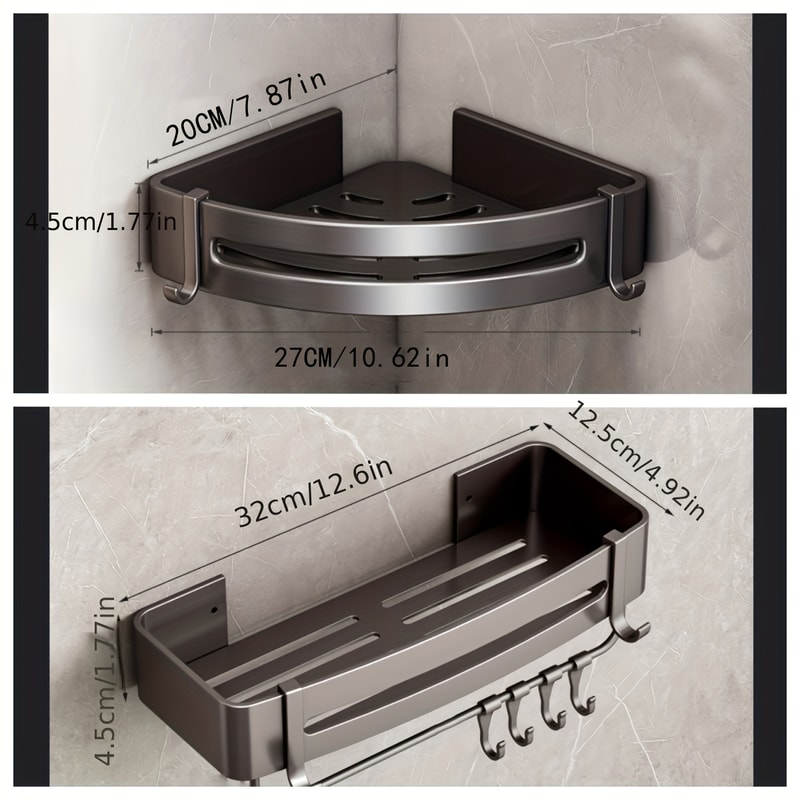 WallMounted Corner Shelf Storage Rack For Shampoo Makeup And Accessories Home Storage Solution 2