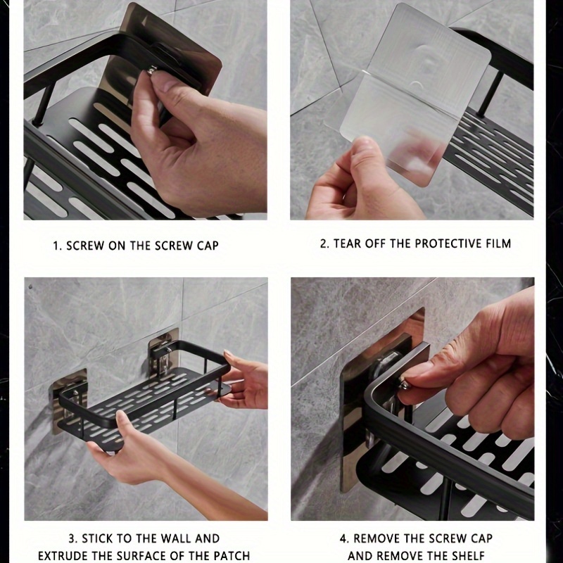 WallMounted Corner Shelf Storage Rack For Shampoo Makeup And Accessories Home Storage Solution 4