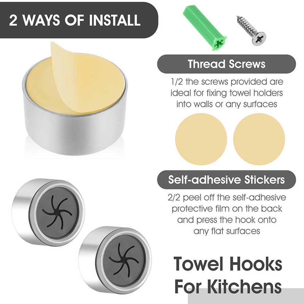 Dishcloth Holder Towel Hook Hanging Storage Racks For Kitchen And Bathroom 2