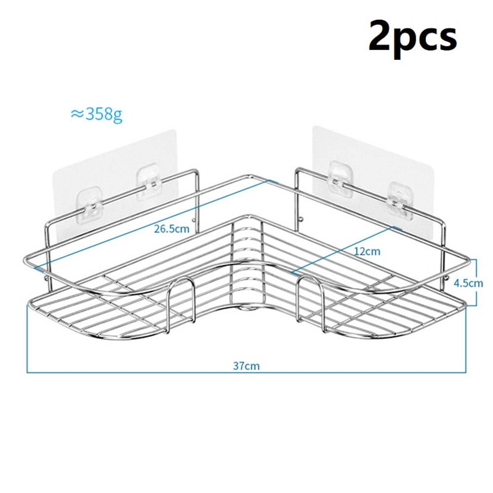 Shower Storage Rack Holder Shelf Wall Mounted Adhesive Organizer For Kitchen And Bathroom 6
