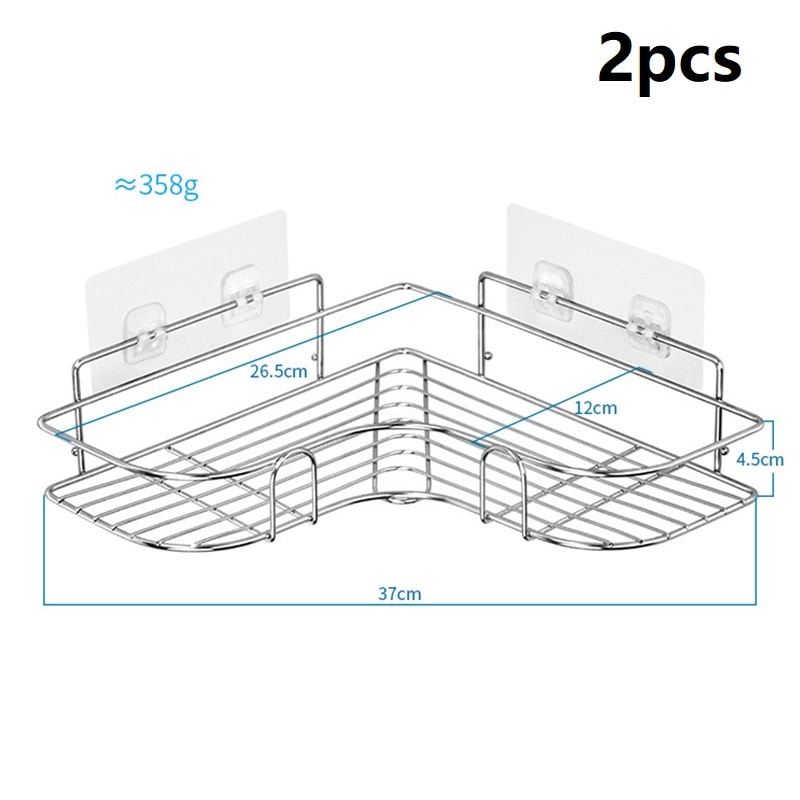 Shower Storage Rack Holder Shelf Wall Mounted Adhesive Organizer For Kitchen And Bathroom 6