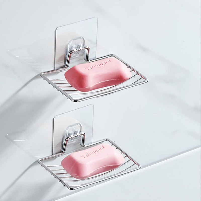 Wall Mounted Stainless Steel Soap Rack HighQuality Soap Holder SelfAdhesive Sponge Dish Bathroom Ac 0