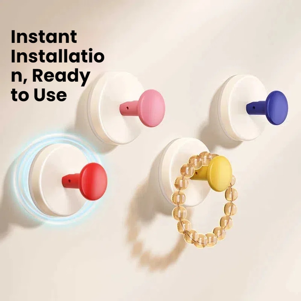 Wall Hook Adhesive No Punching Required Clothes Hook Towel Hanger Bathroom Kitchen Door Back Hook 0