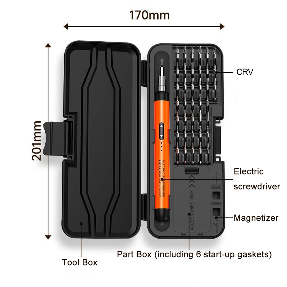 Rechargeable Wireless Mini Precision Tool Kit, Small Bits for Mobile, Cell & Computer Repair