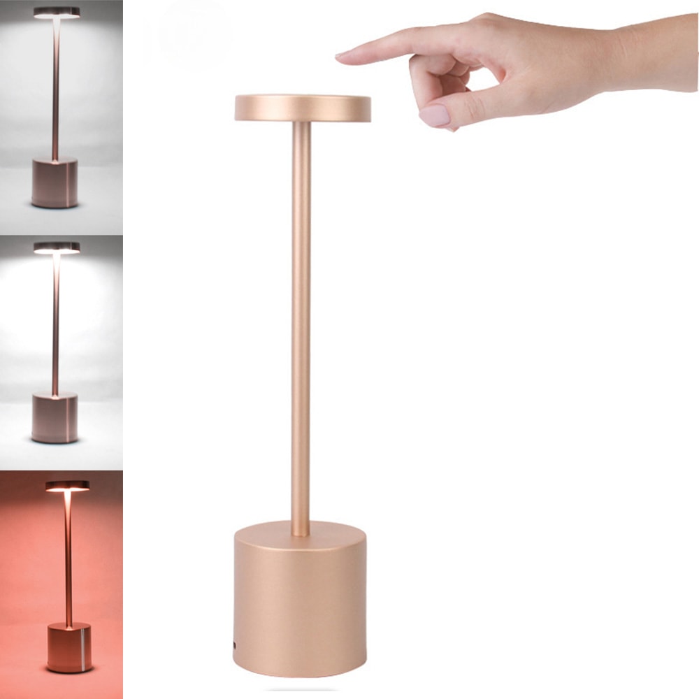 Stepless Dimming USB Rechargeable Night Light, Touch Desk Lamp for Bedside, Hotel, and Bar Use