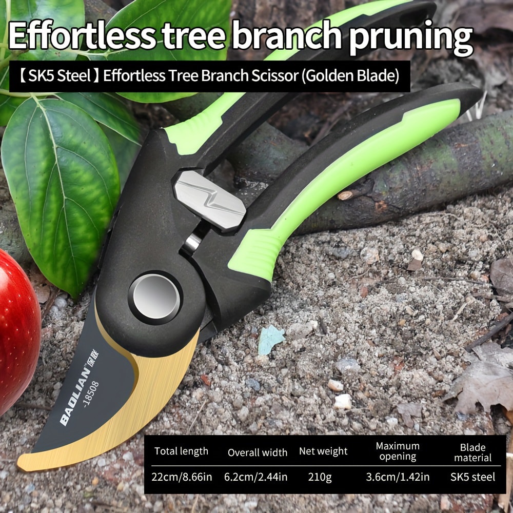 Professional And Durable Plant Pruning Scissors, Multifunctional Garden Trimming Tool, Heavy-Duty Sharp Manual Trimmer