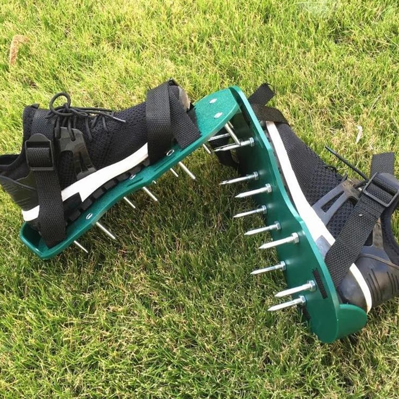 Garden Tool Aerator Shoes Strap, Spiked Grass Shoes for Lawn Care and Gardening Scarifier