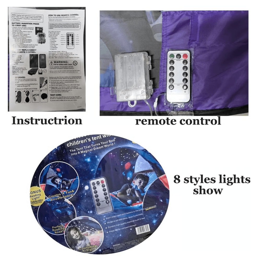 Kids tent with builtin light show