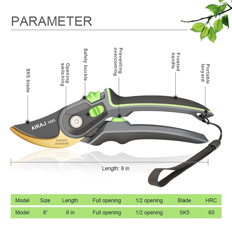 Garden Pruning Scissor Tool Horticulture Pruner For Branch Shearing And Plant Trimming 4