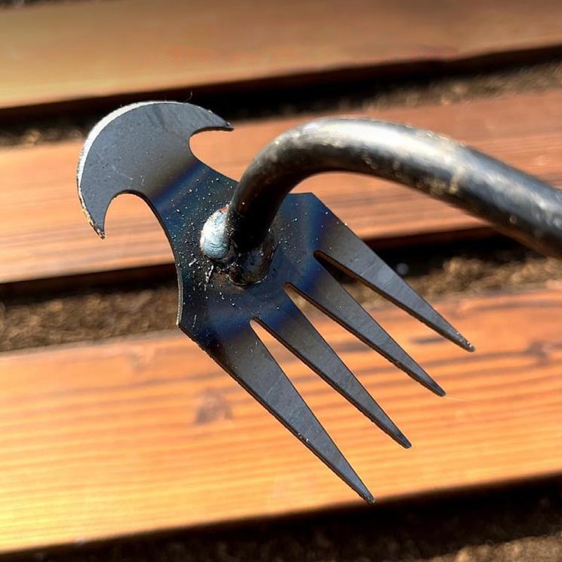 Sturdy Vshaped Fork Gardening Tools Grass Rooting Loose Soil Rake Ergonomic Handle Weed Extractor 4