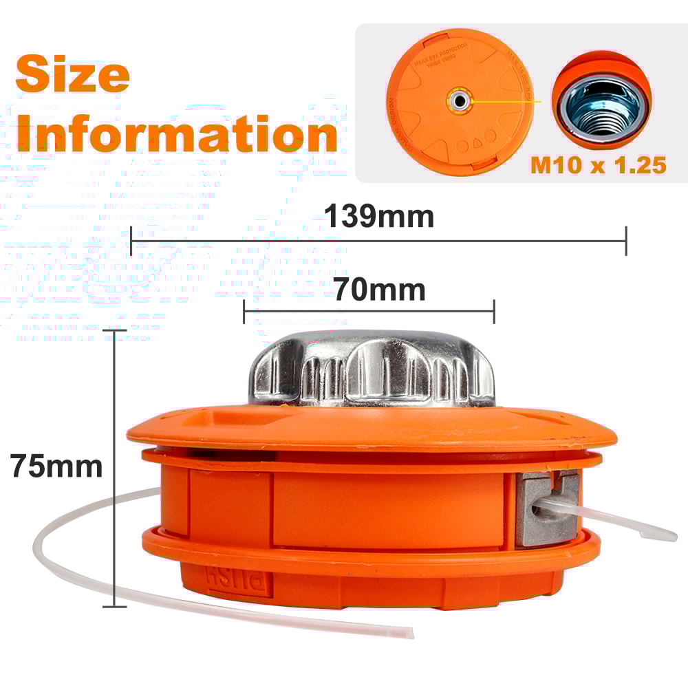 Gasoline Brush Cutter Brush Mower Bump Spool Grass Trimmer Cutter Head String Line Saw 2