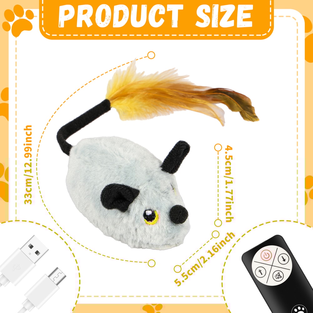 Pet Moving Mice Toy With Electric Telecontrol Auto Rechargeable For Realistic Kitten Fun 5