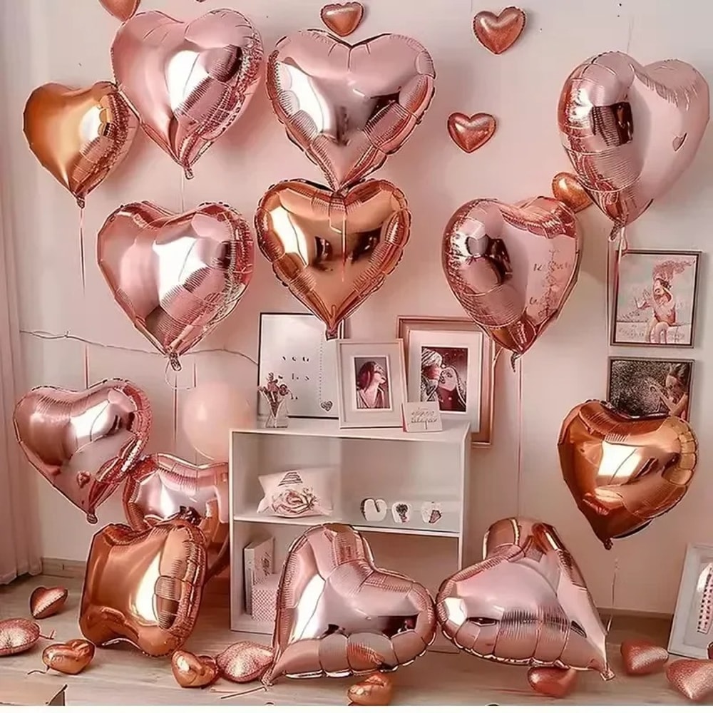 Heart Shape Foil Balloons for Marriage Proposals, Weddings, and Birthday Party Decorations – Aluminum Foil Globos