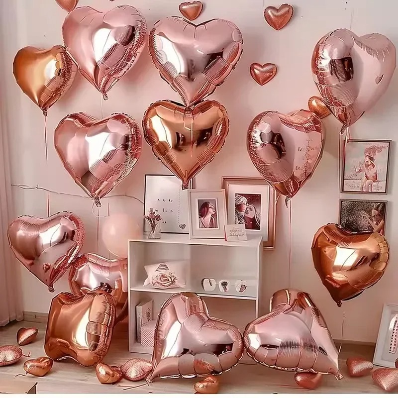 Heart Shape Foil Balloons for Marriage Proposals, Weddings, and Birthday Party Decorations – Aluminum Foil Globos