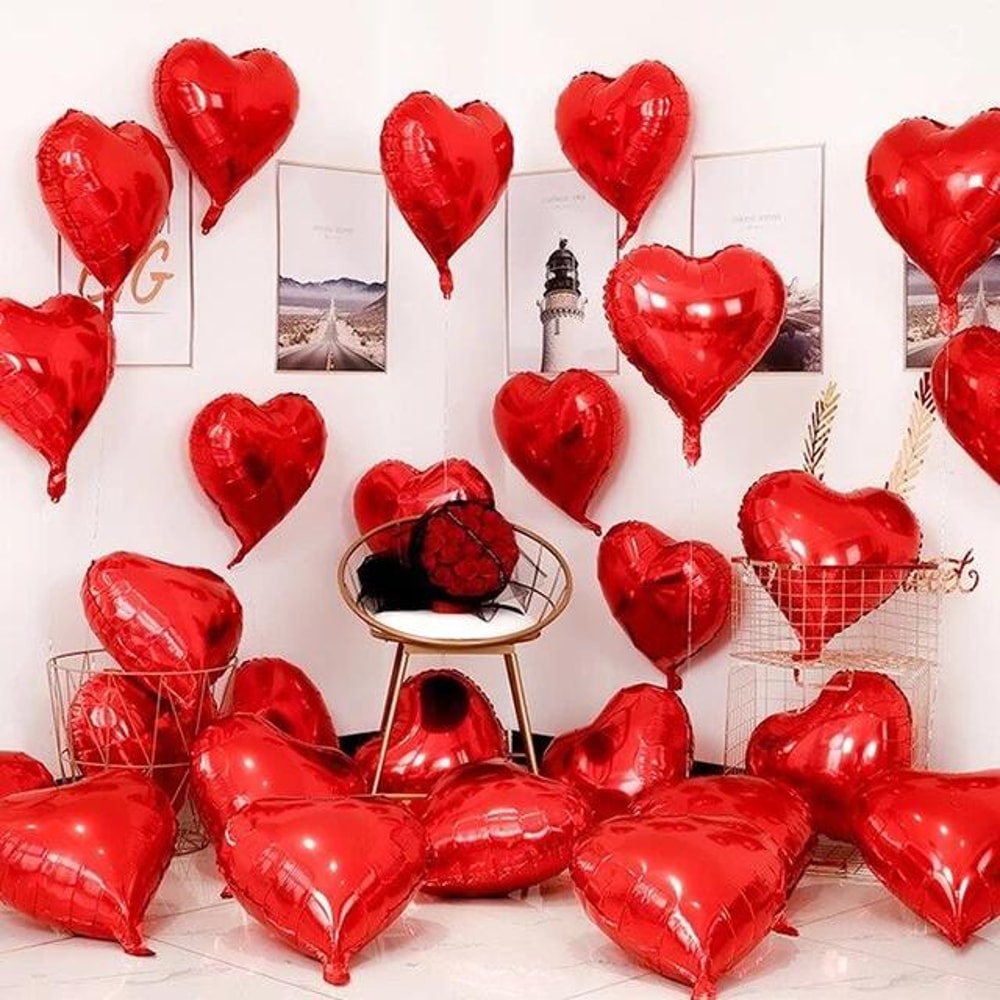 Heart Shape Foil Balloons for Marriage Proposals, Weddings, and Birthday Party Decorations – Aluminum Foil Globos