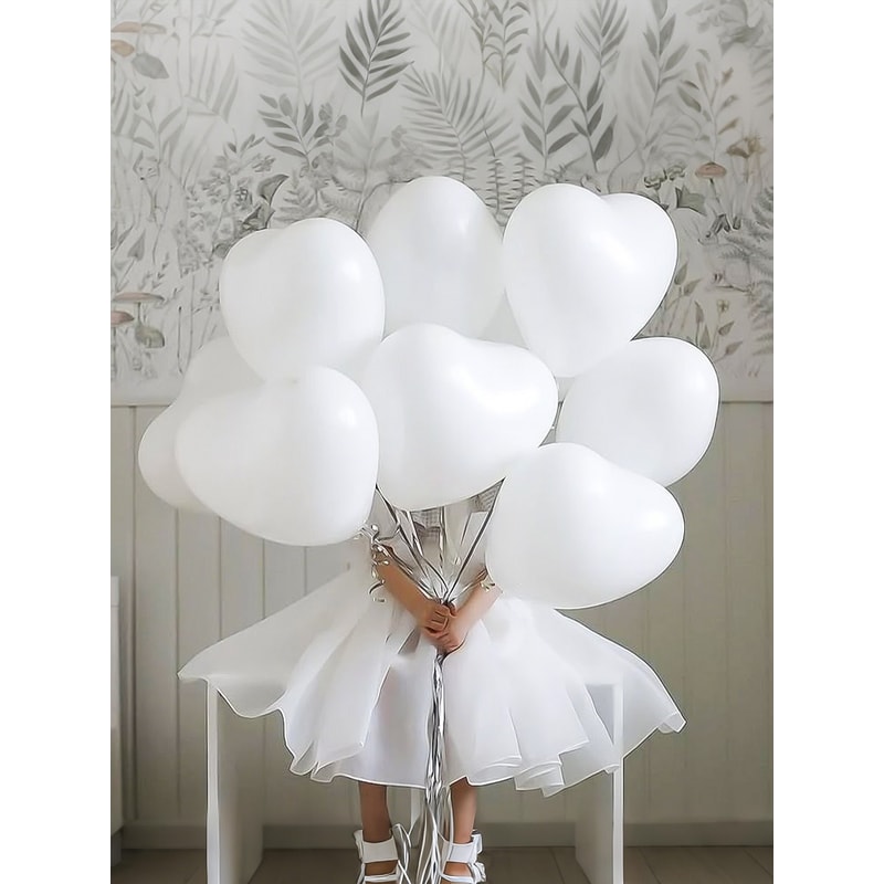 White Heart Balloons For Wedding Bridesmaids Gifts Marriage Engagement And Party Decorations 4