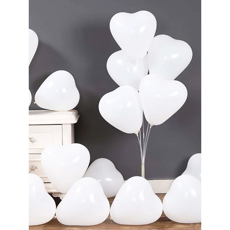 White Heart Balloons For Wedding Bridesmaids Gifts Marriage Engagement And Party Decorations 5