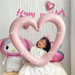 helium balloon with bowknot, love heart aluminium film balloon