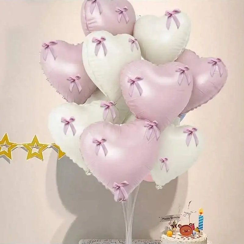 Pink Bowtie Shaped Aluminum Foil Balloons for Wedding, Birthday, Party Celebrations