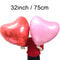 Large Red I Love Heart Shaped Helium Balloons for Wedding, Engagement, Valentines Day Decor