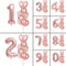 Rose Golden Number Heart Balloons For Wedding And Birthday Celebration 0