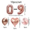 Rose Golden Number Heart Balloons For Wedding And Birthday Celebration 1