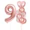 Rose Golden Number Heart Balloons For Wedding And Birthday Celebration 13