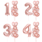 Rose Golden Number Heart Balloons For Wedding And Birthday Celebration 4