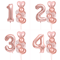 Rose Golden Number Heart Balloons For Wedding And Birthday Celebration 4