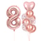 Rose Golden Number Heart Balloons For Wedding And Birthday Celebration 12