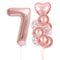 Rose Golden Number Heart Balloons For Wedding And Birthday Celebration 11
