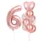 Rose Golden Number Heart Balloons For Wedding And Birthday Celebration 10