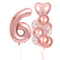 Rose Golden Number Heart Balloons For Wedding And Birthday Celebration 10