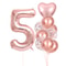 Rose Golden Number Heart Balloons For Wedding And Birthday Celebration 9