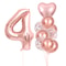 Rose Golden Number Heart Balloons For Wedding And Birthday Celebration 8