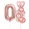 Rose Golden Number Heart Balloons For Wedding And Birthday Celebration 15