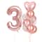 Rose Golden Number Heart Balloons For Wedding And Birthday Celebration 7
