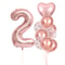Rose Golden Number Heart Balloons For Wedding And Birthday Celebration 14