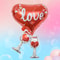 You Foil Balloons Love Heart Helium Balloon for Wedding, Engagement, and Valentine's Day Decorations