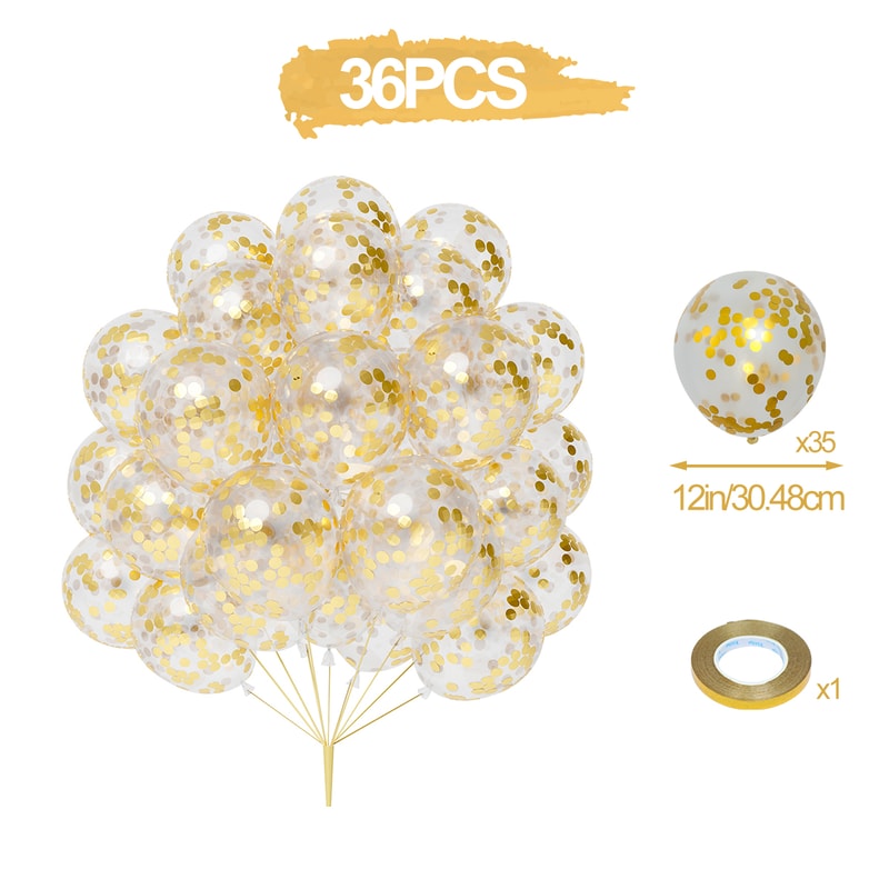 Pearl Latex Metallic Balloons, Gold Confetti Balloons for Wedding, Baby Shower, Birthday Party Decor