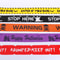 Plastic Skull Head Warning Tape, Witch Balloons, Halloween Decoration Props Window Prop